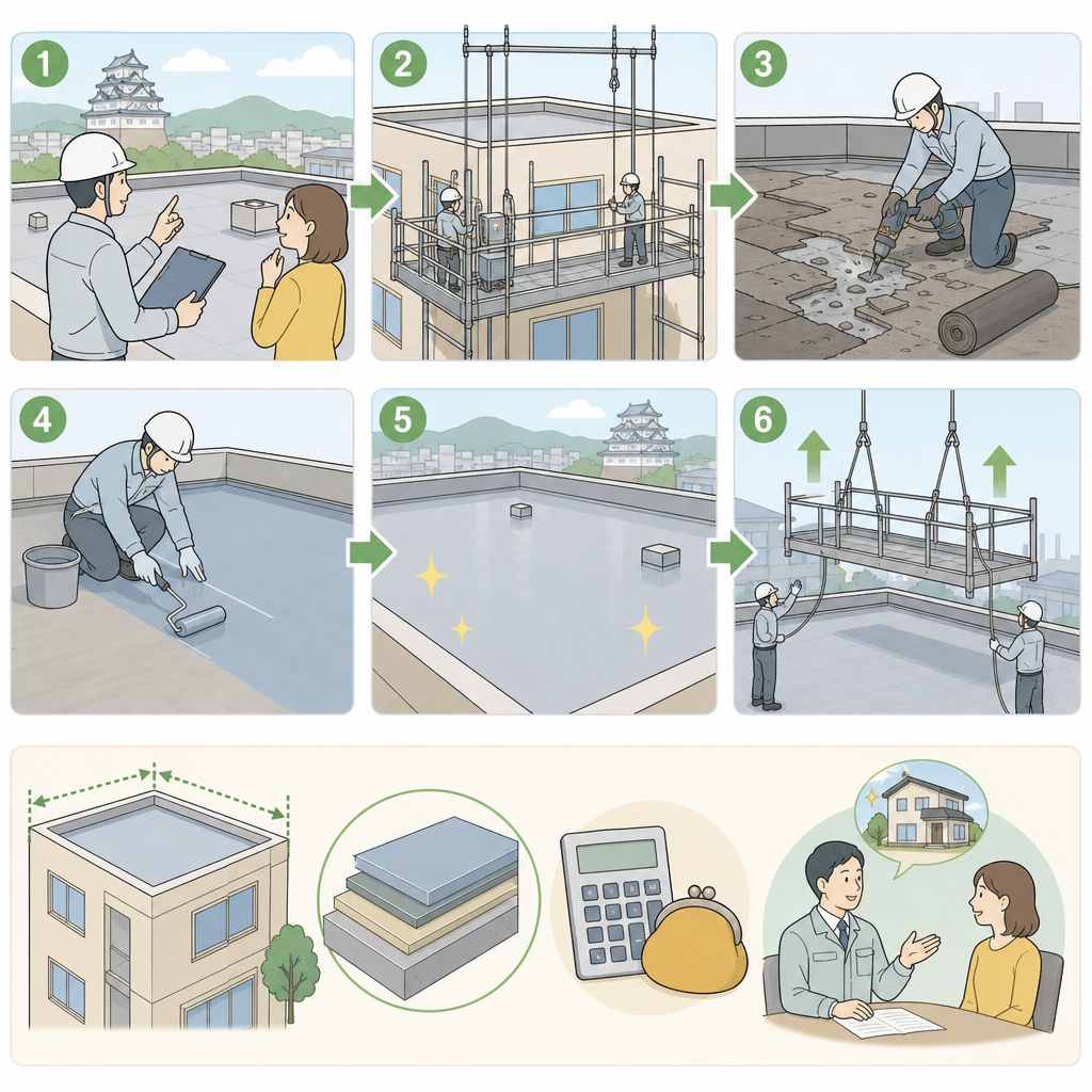 姫路で防水工事をご検討中の方へ｜工事の流れと費用の目安