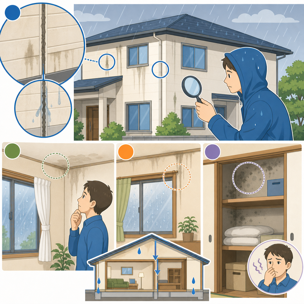 雨の日に確認してほしい3つのポイント