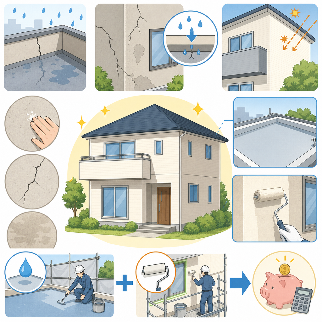 防水工事と外壁塗装は「セット」で考えると断然お得！