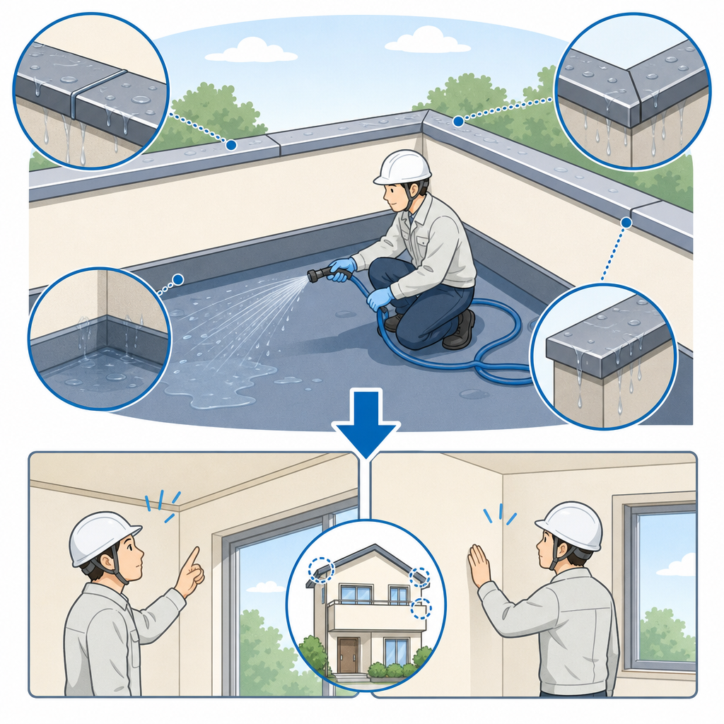 工事後に必ず行う「散水チェック」とは？